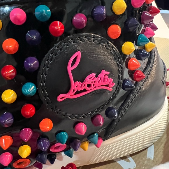 Christian Louboutin Louis Multi Color Streetwear High Top Sneakers Red bottoms - Picture 5 of 16